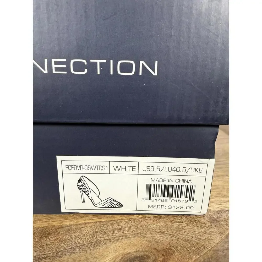 French Connection White Studded Pointed Toe Heels Size US 9.5 NWB - Picture 6 of 12